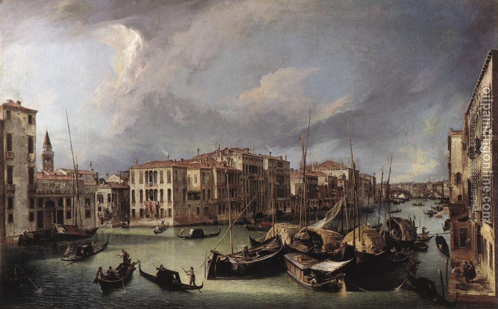 Canaletto - The Grand Canal with the Rialto Bridge in the Background